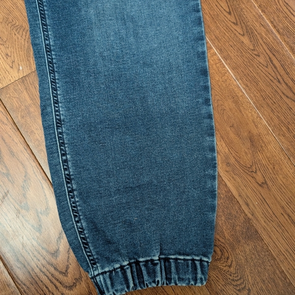 EUC J. Crew Utility Denim Jogger Pants Ladies Size 30 Elastic & Button Zip Waist - Picture 11 of 11